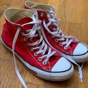 Red Converse High Tops - Women’s 8.5
